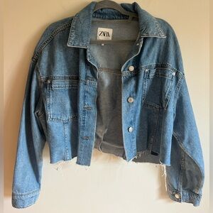 Zara Cropped Jean Jacket